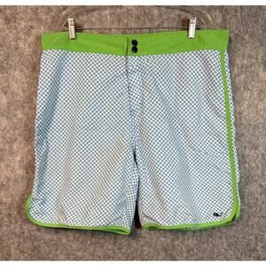 EUC Vineyard Vines Blue White Plaid Board Shorts No Lining Size 40